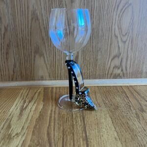 Super Figural Glass and Rhinestone Wine Glass by Yurana Designs Shoe Heel Pumps